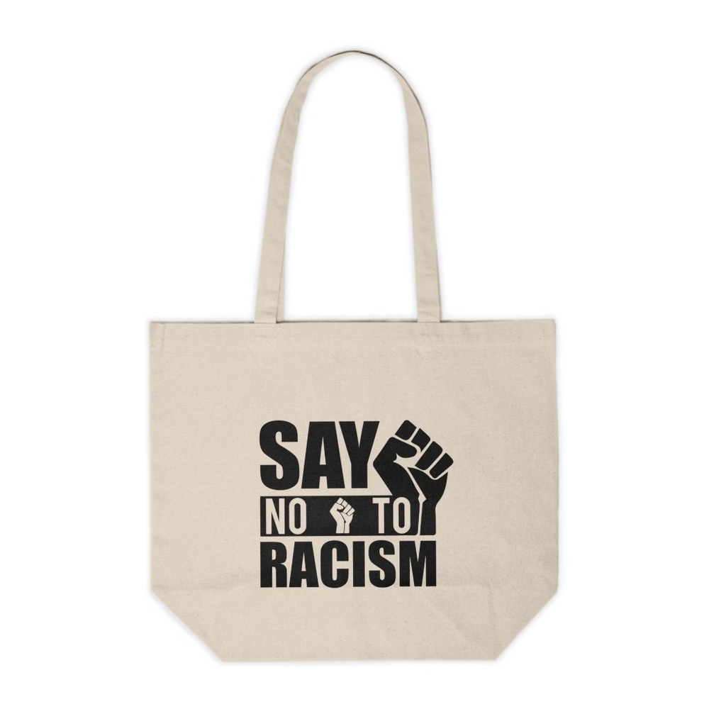 Say No To Racism Custom Canvas Tote Bag